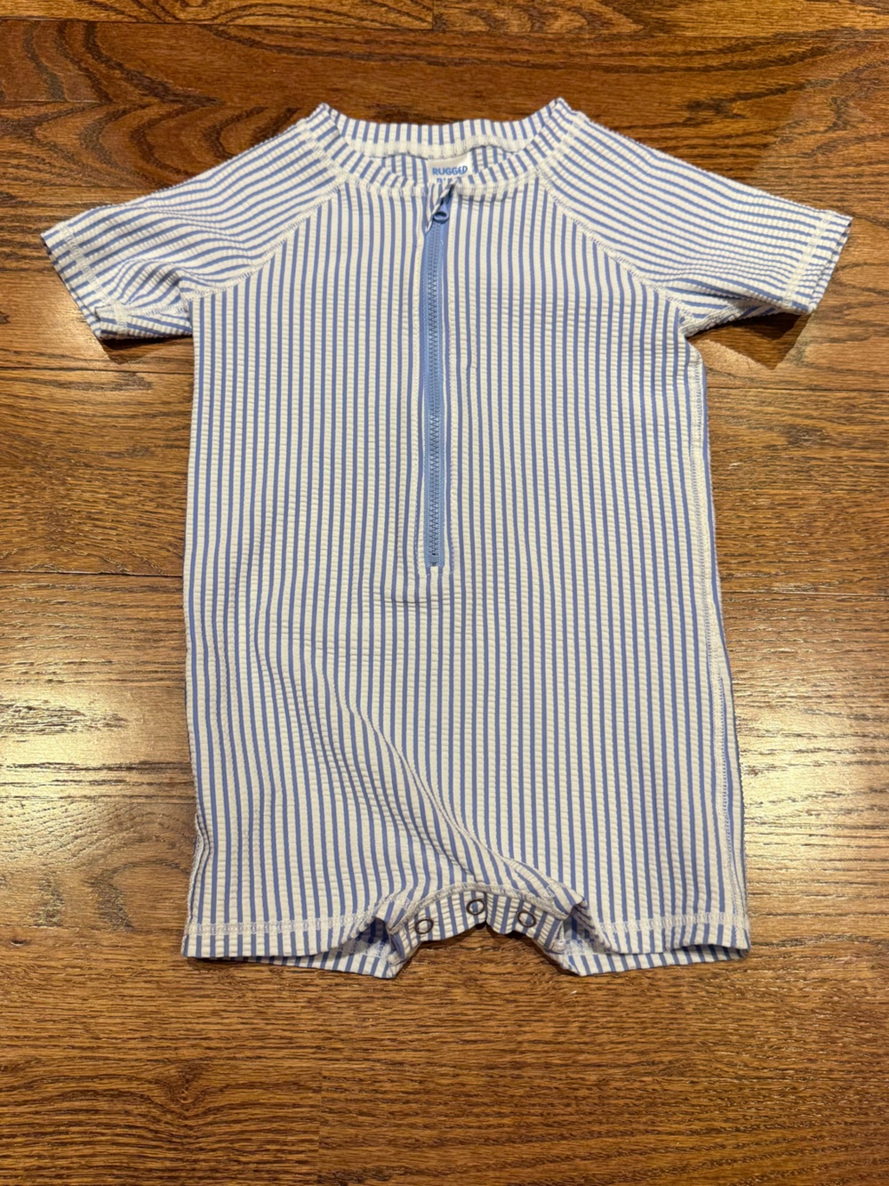 Rugged Butts Periwinkle Blue Seersucker Rashguard 12-18 Months
